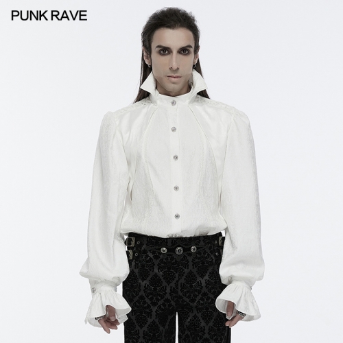 Punk Rave WY-1690CCM Gorgeous Lace Drawstring Goth Stand Collar Palace Gorgeous Shirt