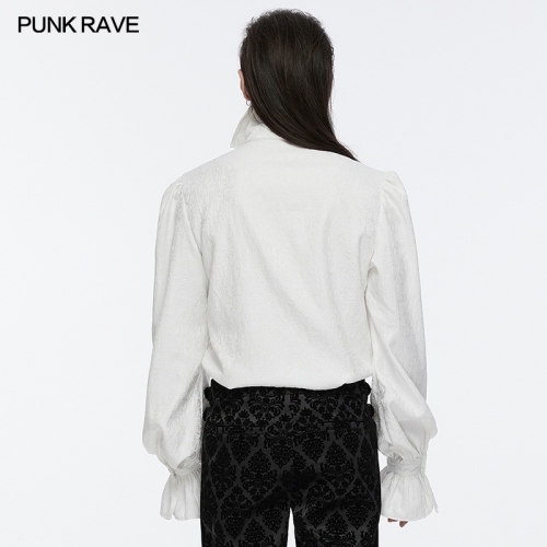 Punk Rave WY-1690CCM Gorgeous Lace Drawstring Goth Stand Collar Palace Gorgeous Shirt