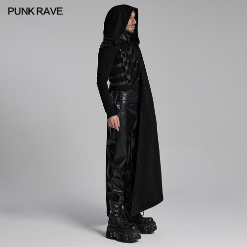 Punk Rave WY-1687DPM Asymmetric And Detachable Hood Design Punk Asymmetric Detachable Cloak