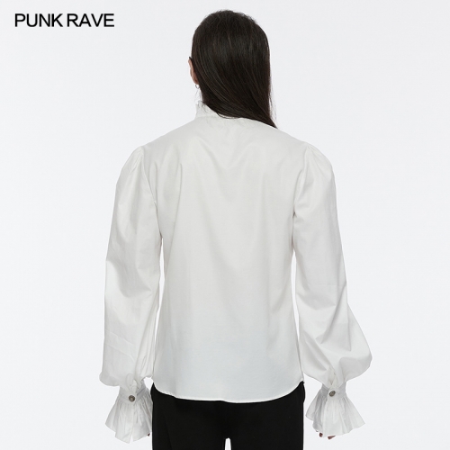 Punk Rave WY-1676CCM Ruffled Edges And Bubble Sleeves Goth Palace Style Retro Shirt