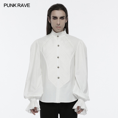 Punk Rave WY-1676CCM Ruffled Edges And Bubble Sleeves Goth Palace Style Retro Shirt