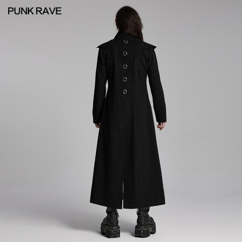 Punk Rave WY-1662XCM Avant-Garde Structural Segmentation Design Punk Visual Long Jacket