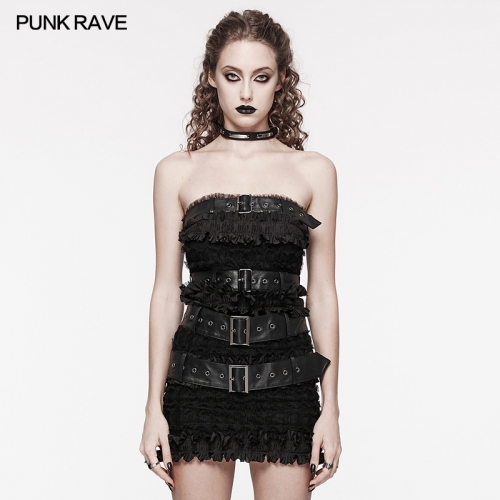 Punk Rave WT-860BXF Two Colors Available Band Design Cute Punk Fitted Tube Top