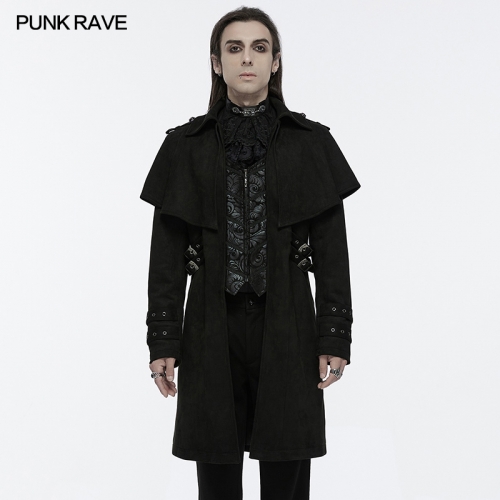 Punk Rave WY-1685ECM Simple And Atmospheric Cape Style Soft And Comfortable Suede Goth Cloak Style Jacket