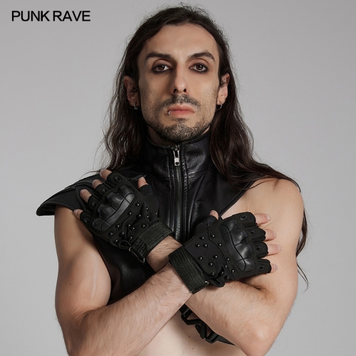 Punk Rave WS-722SSM Velcro Wristband Studs Add Punk Feel Cyberpunk Armored Gloves