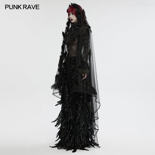 Punk Rave WS-731FSF Eye-Catching Sexy And Bright Gothic Dynamic Feather Veil