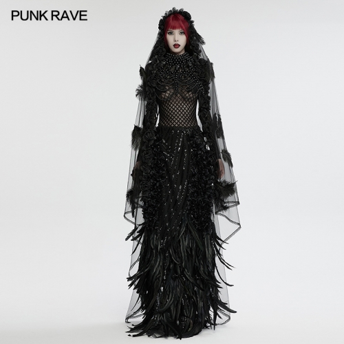 Punk Rave WS-731FSF Eye-Catching Sexy And Bright Gothic Dynamic Feather Veil