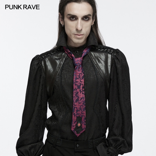 Punk Rave WS-700LHM Versatile Retro Style Exquisite Patterns Goth Flower Pattern Tie