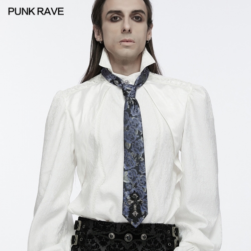 Punk Rave WS-699LHM 3D Bat Cross Exquisite Patterns Goth Rose Tie