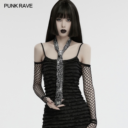 Punk Rave WS-701LHF Comfortable And Skin Friendly Skull Butterfly Punk Skeleton Spider Web Tie