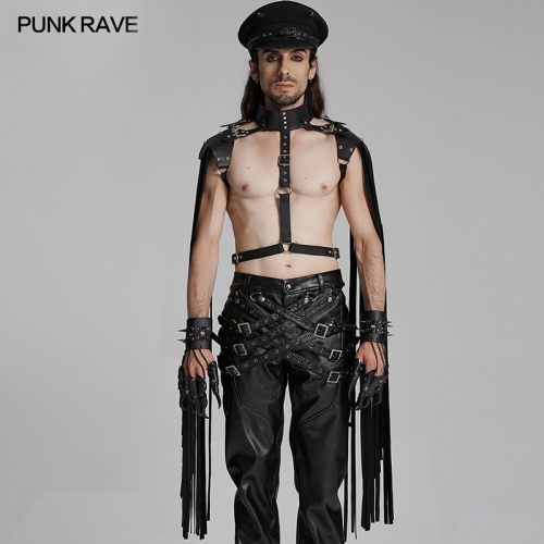 Punk Rave WS-693OTM Rebellious And Unrestrained Halter Neck Design Handsome Punk Tassel Shoulder Armor