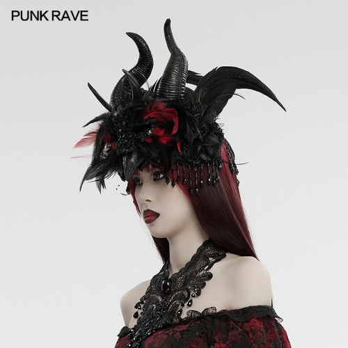 Punk Rave WS-729FSF Gorgeous Flowers Majestic And Eye Catching Gothic Devil's Eye Headpiece