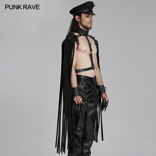 Punk Rave WS-693OTM Rebellious And Unrestrained Halter Neck Design Handsome Punk Tassel Shoulder Armor
