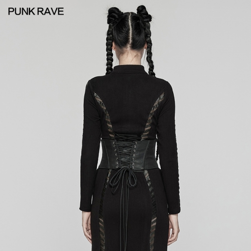 Punk Rave WS-674YDF Decorative Belt Buckle Trapezoidal Segmentation Design Cyberpunk Corset
