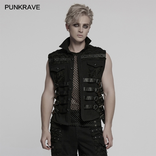 Punk Rave WY-1784MJM Loose Fit Intricate And Unique Design Cyberpunk Vest