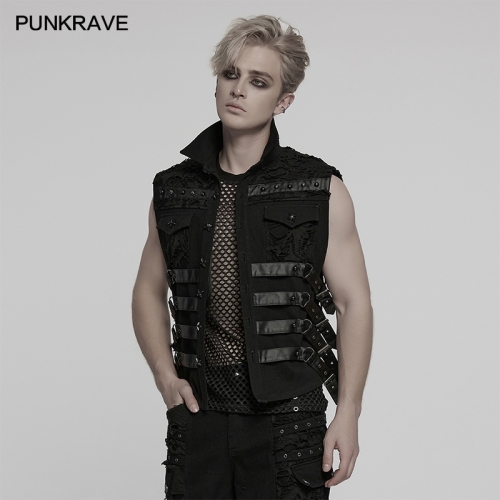 Punk Rave WY-1784MJM Loose Fit Intricate And Unique Design Cyberpunk Vest
