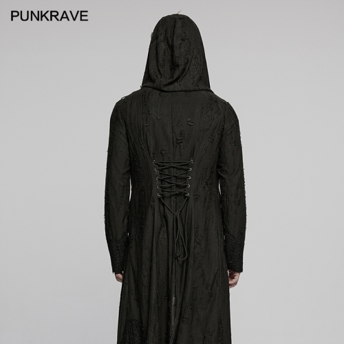 Punk Rave WY-1795XCM Asymmetric Hem Goth Decadent Asymmetric Hooded Knitted Jacket