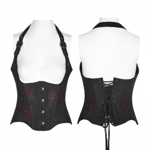 PUNK RAVE Women's Lace Boned Bustier Corset WY-838