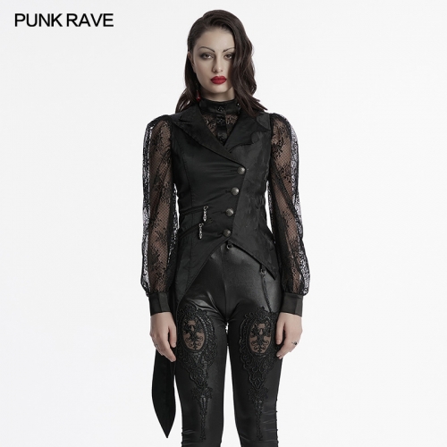 Punk Rave WY-1720MJF Irregular And Gorgeous Dark Night Goth Asymmetric Vest