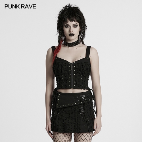 Punk Rave Carved Bullet Pendant Decadent Decadent Punk Denim Vest