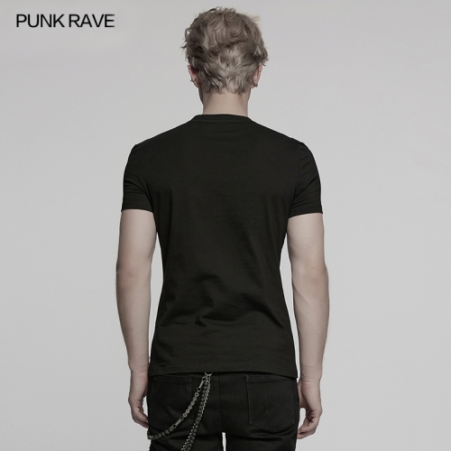 Punk Rave WT-997TDM V-Shaped Segmentation Simple And Fit Design Cyber Punkr T-Shirt