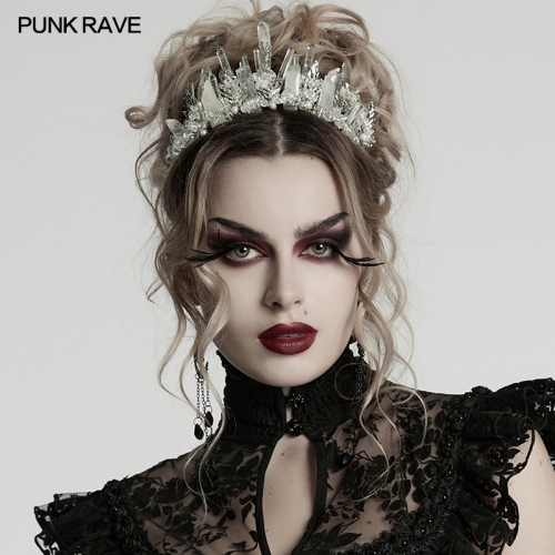 Punk Rave WS-785FSF Elegant And Exquisite Design Gothic Gorgeous White Crystal Headband