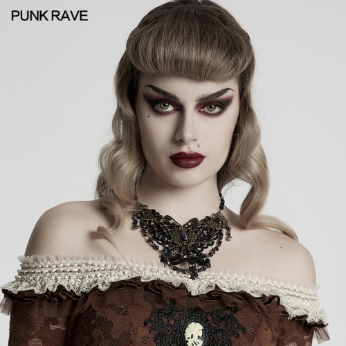 Punk Rave WS-778LHF Soft But Possessing Fearless Power Versatile Style Steampunk Butterfly Necklace