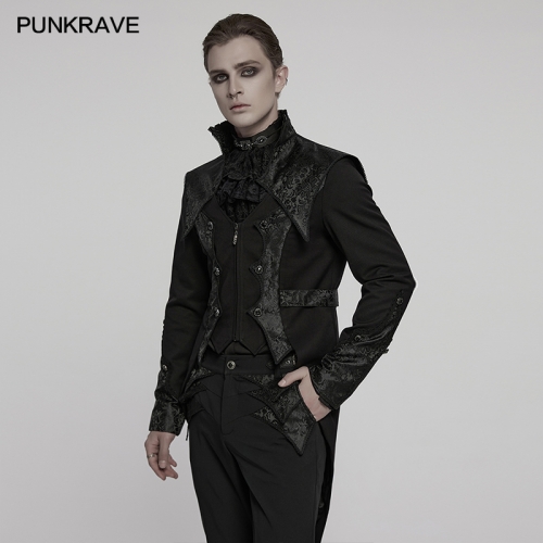 Punk Rave WY-1789LDM Elegant Symmetrical Curved Segmentation Design Goth Luxury Gentleman's Tuxedo