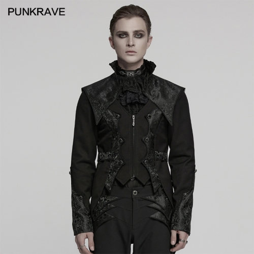 Punk Rave WY-1789LDM Elegant Symmetrical Curved Segmentation Design Goth Luxury Gentleman's Tuxedo