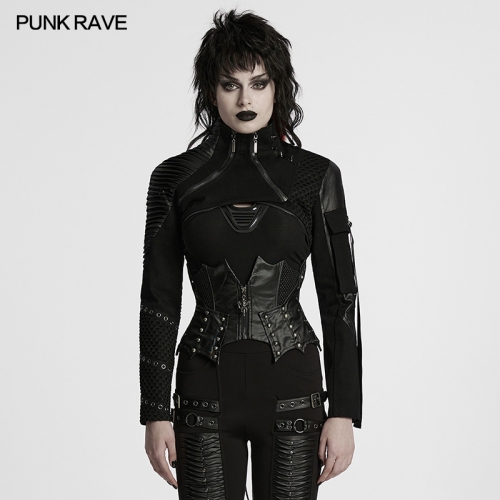 Punk Rave WS-751YDF Shape The Body Curves Irregular Hem Design Punk Bat Corset