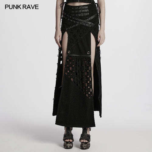 Punk Rave WQ-847BQF Sexy And Powerful High Slits Detachable Hem Punk Detachable Skirt