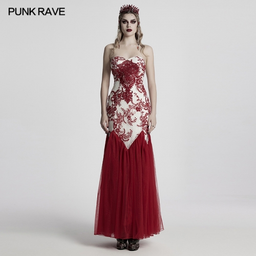 Punk Rave WQ-859DQF Luxurious And Delicate With Elegant And Retro Floral Patterns Lace And Gauze Gothic Glamorous Dress