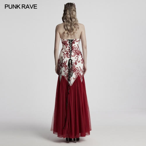 Punk Rave WQ-859DQF Luxurious And Delicate With Elegant And Retro Floral Patterns Lace And Gauze Gothic Glamorous Dress