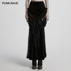 Punk Rave WQ-841BQF Unique Lace Stitching Design Goth Dynamic Skirt
