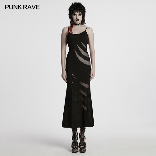Punk Rave WQ-802LQF Hollowed Out Strap Punk Sexy Slip Dress