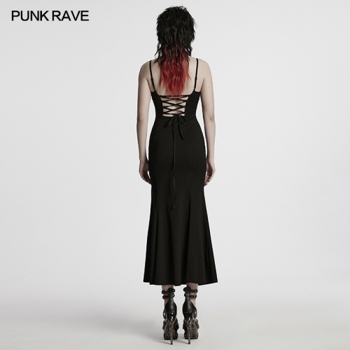 Punk Rave WQ-802LQF Hollowed Out Strap Punk Sexy Slip Dress
