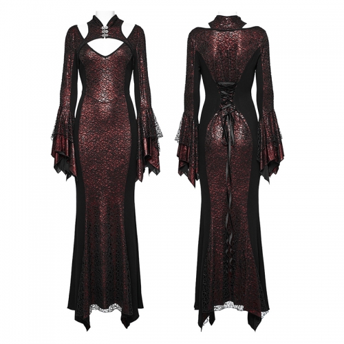 Punk Rave WQ-772LQF Adjustable Drawstring Square Cuffs And Hem Goth New Chinese Style Dress