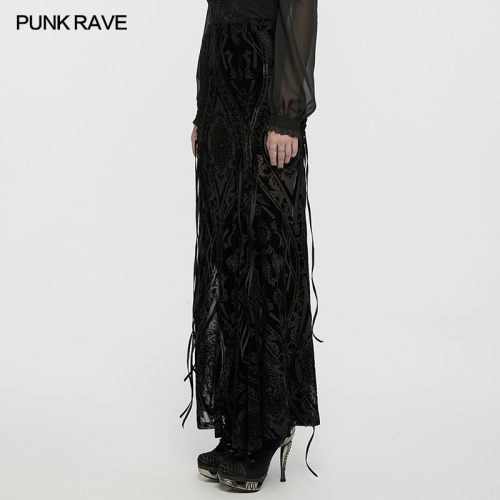 Punk Rave WQ-769BQF Lace Drawstrings Goth Gorgeous Pattern Skirt