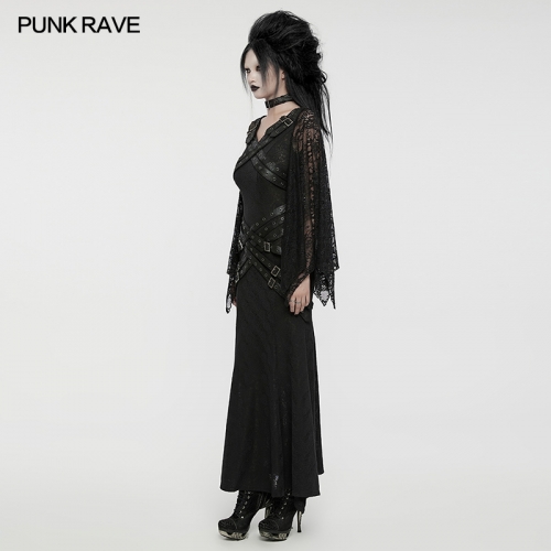 Punk Rave WQ-746LQF Bat Sleeve V-Neck Gothic Bat Sleeves Visual Dress