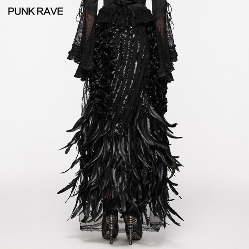 Punk Rave WQ-720BQF Cool And Elegant Wrap A-Line Skirt Design Gorgeous Gothic Dress