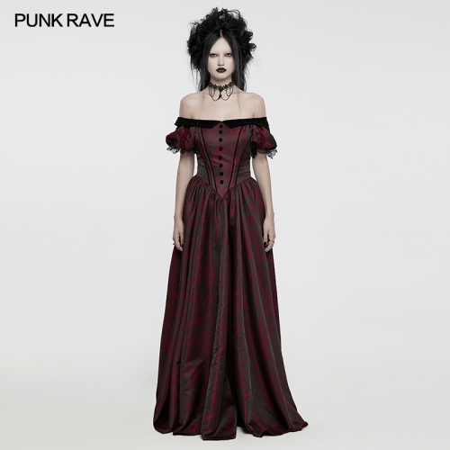 Punk Rave WQ-757LQF Bubble Sleeves And Velvet Webbing Goth Formal Dress