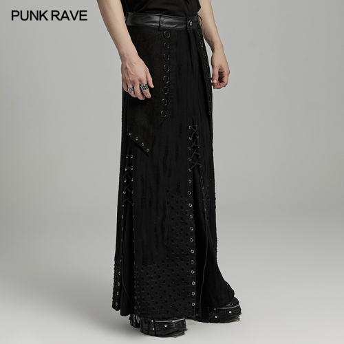 Punk Rave WQ-718BQM Personality And Creativity Punk Layered Heavy Industry Skirt