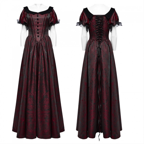 Punk Rave WQ-757LQF Bubble Sleeves And Velvet Webbing Goth Formal Dress