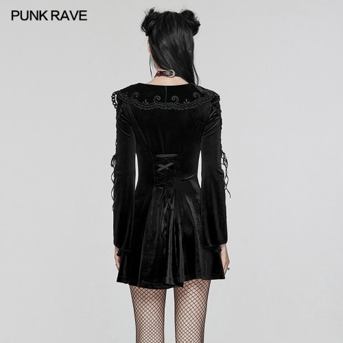 Punk Rave WQ-770LQF Soft Gradient Elastic Velvet Sweet Gothic Dress