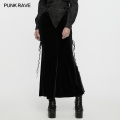 Punk Rave WQ-742BQF Stunning And Luxurious Slim Fit Of Fishtail Silhouette Goth Fishtail Skirt