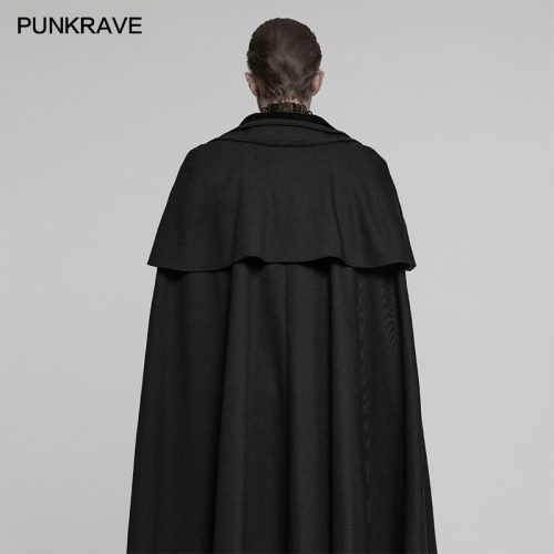 Punk Rave WY-1810DPM Double Layered Collar Simple Cloak Retro Goth Cloak-Jacket
