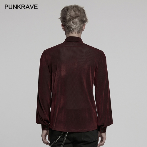 Punk Rave WY-1794CCM Personalized Double Breasted Buttons And Pockets Simple And Versatile Style Goth Shirt