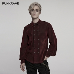 Punk Rave WY-1794CCM Personalized Double Breasted Buttons And Pockets Simple And Versatile Style Goth Shirt