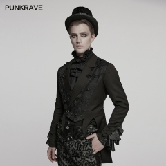Punk Rave WY-1791LDM Elegant And Classic Lapel Collar Design Goth Gorgeous Men's Dress Coat