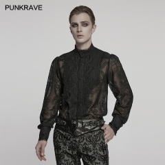 Punk Rave WY-1787CCM Romantic And Aesthetic Style Goth Romantic Chiffon Shirt